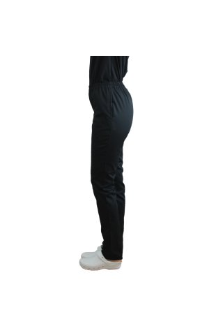 Pantaloni medicali negri cu elastic si doua buzunare laterale