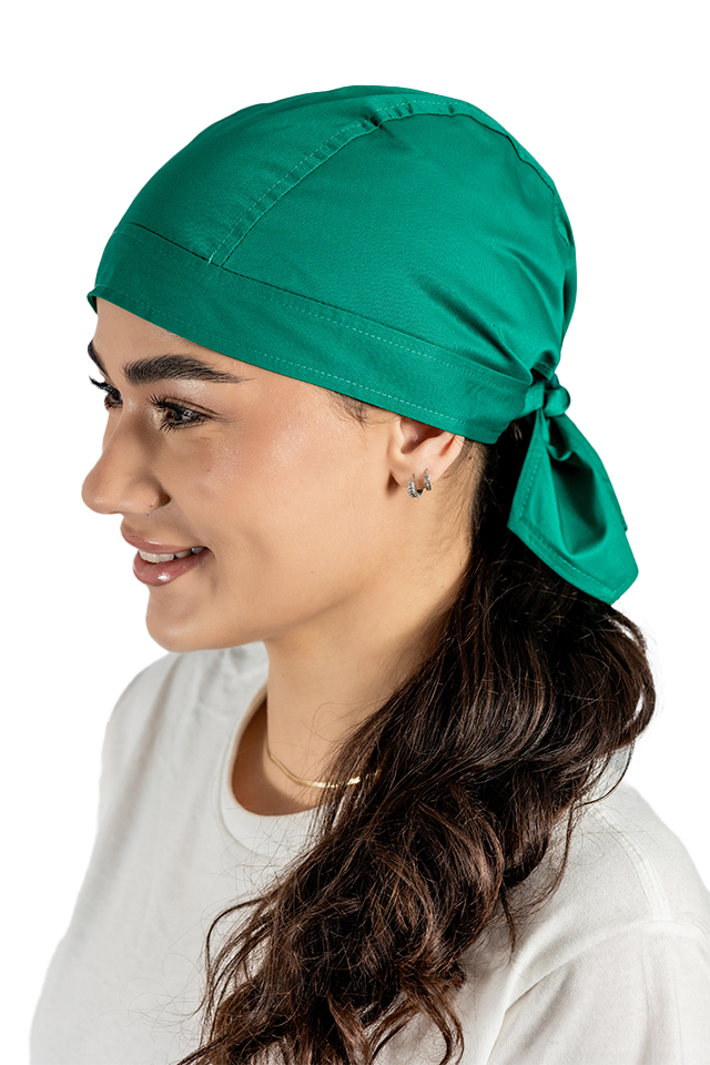 Boneta verde, unisex, marime universala, cu prindere tip snur la spate
