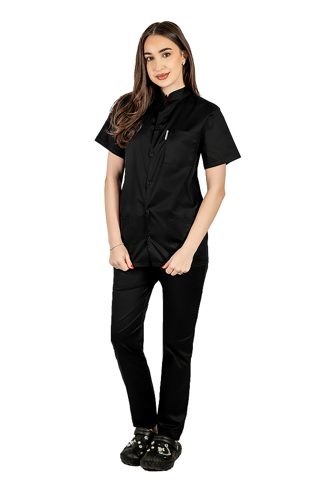 Costum medical negru  tip tunica