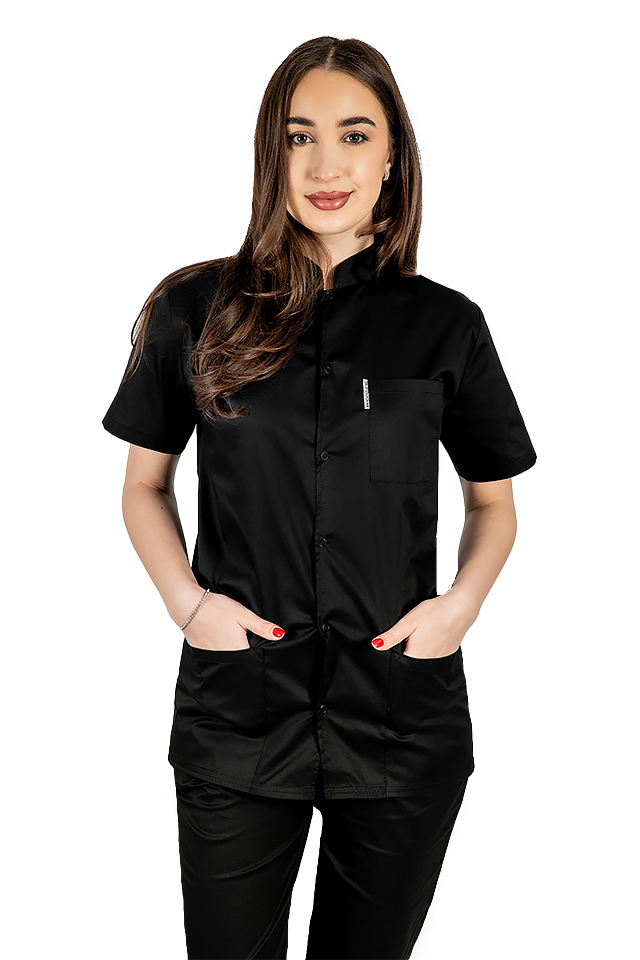 Costum medical negru  tip tunica 3