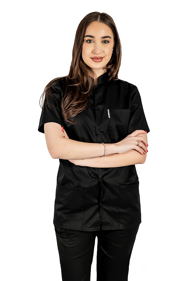 Costum medical negru  tip tunica 4