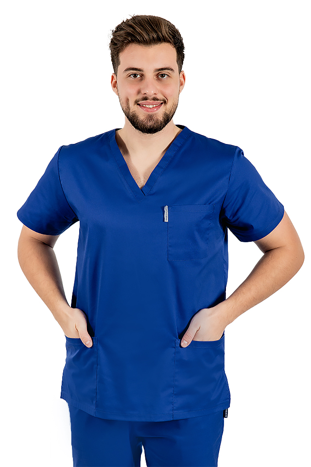 Costum medical barbati albastru unisex 3