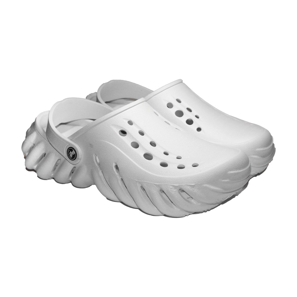 Saboti medicali profesionali tip crocs albi din spuma EVA - model barbati, cu detalii aplicate 5