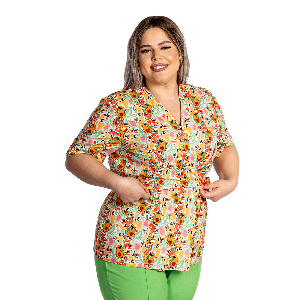 Halat medical kimono Yago cu doua buzunare aplicate 3