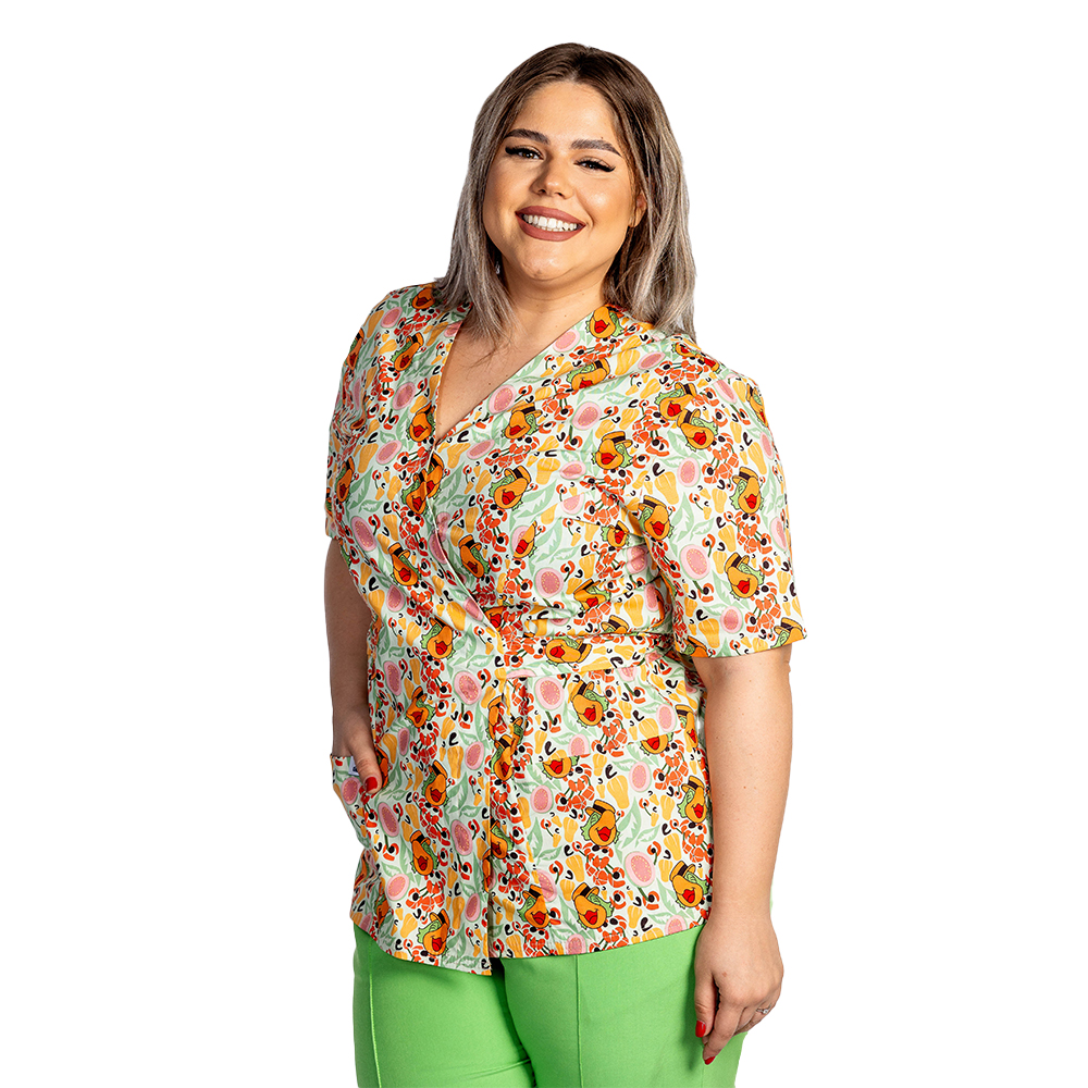 Halat medical kimono Yago cu doua buzunare aplicate 2