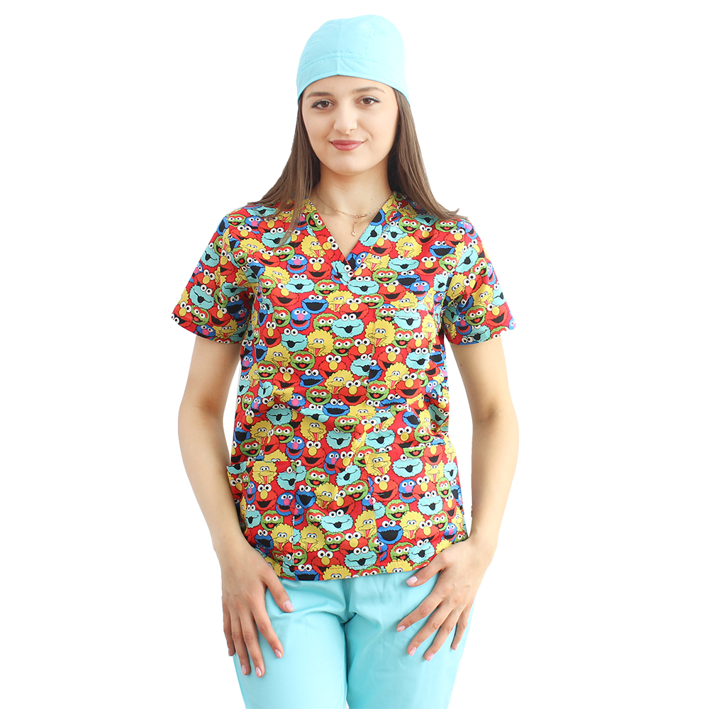 Outlet Halat medical imprimat Muppets cu trei buzunare aplicate  2