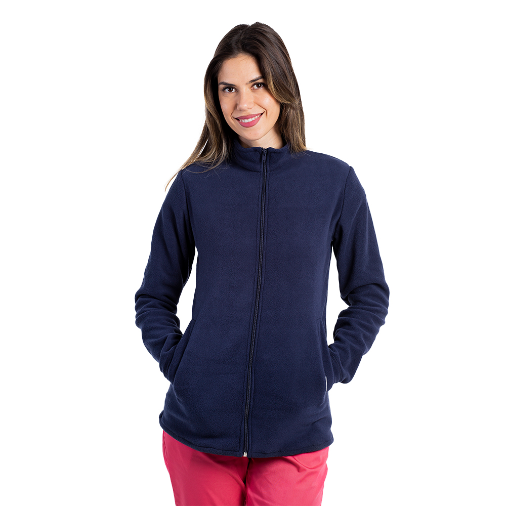 Jacheta medicala polar bleumarin cu doua buzunare aplicate 2