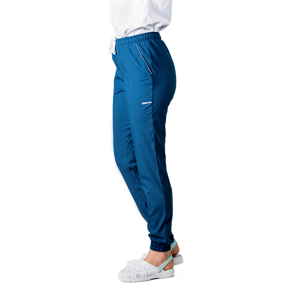 OUTLET Pantaloni medicali stretch tip jogger jeans cu snur si elastic in talie si la glezna 2