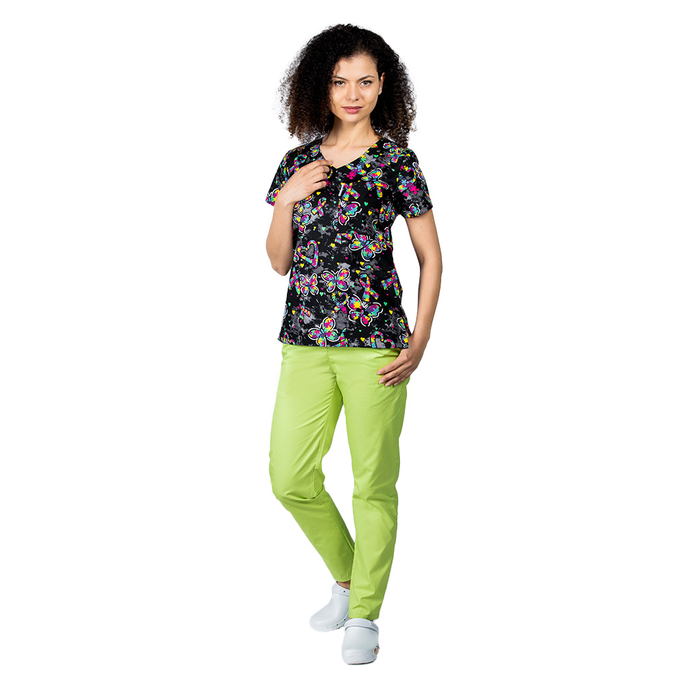 Outlet Halat medical Black Butterfly cu anchior in V si trei buzunare aplicate 3