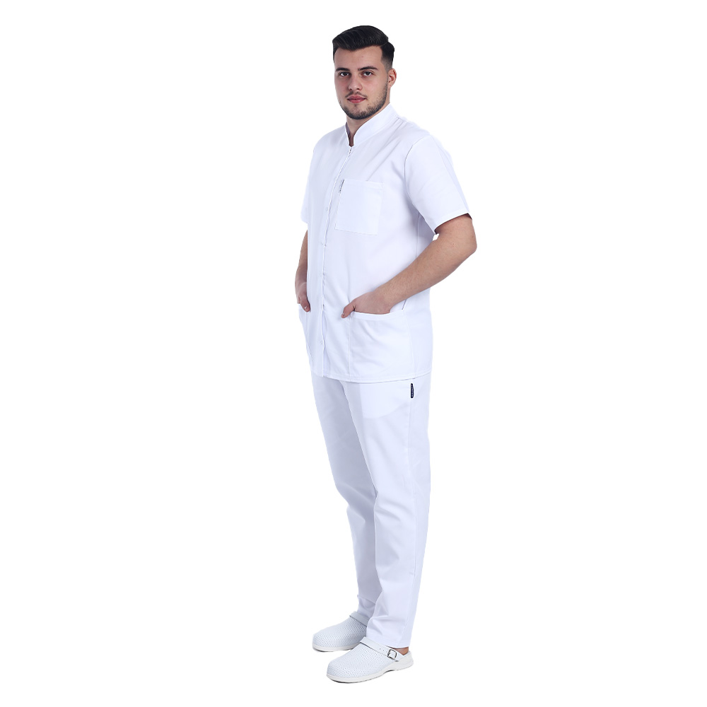 Costum medical alb tip tunica 3