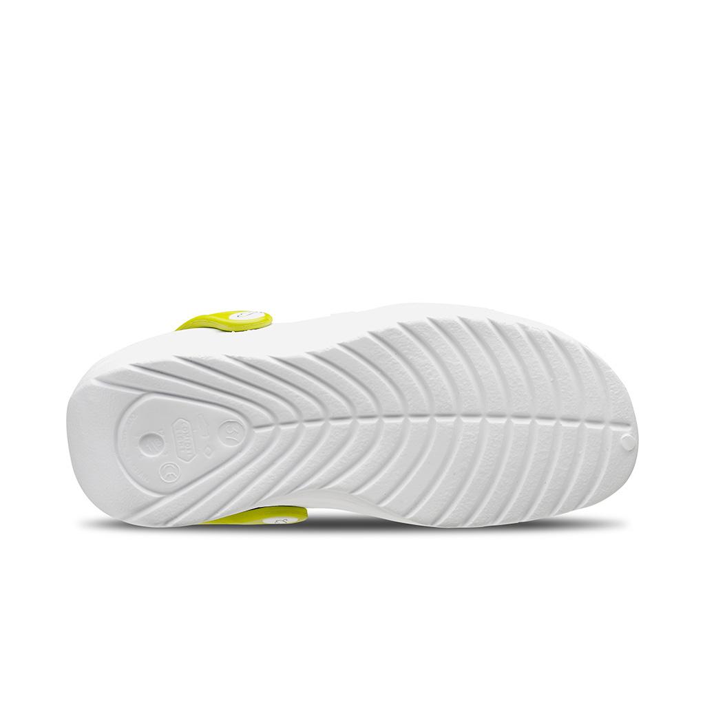 Saboti medicali Asana albi cu verde antibacterieni unisex 3