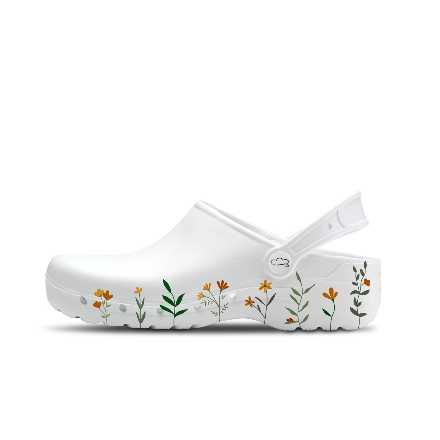 Saboti medicali Flotantes Spring albi antibacterieni unisex 2