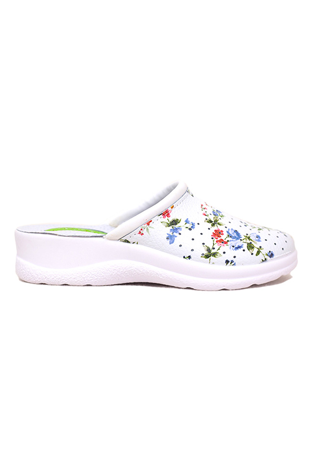 OUTLET Saboti medicali imprimati floral Mb din piele cu gel soft
