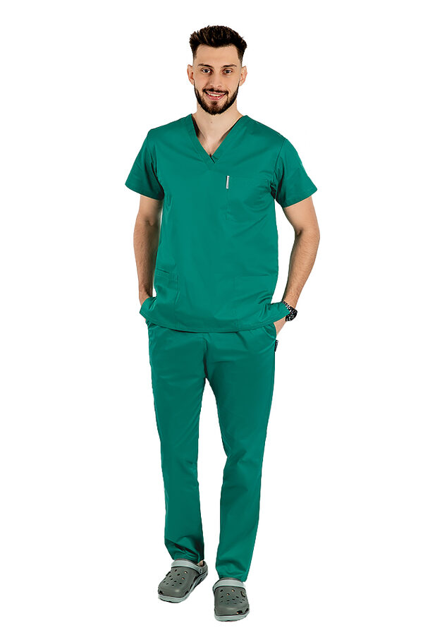 Costum medical barbati verde unisex